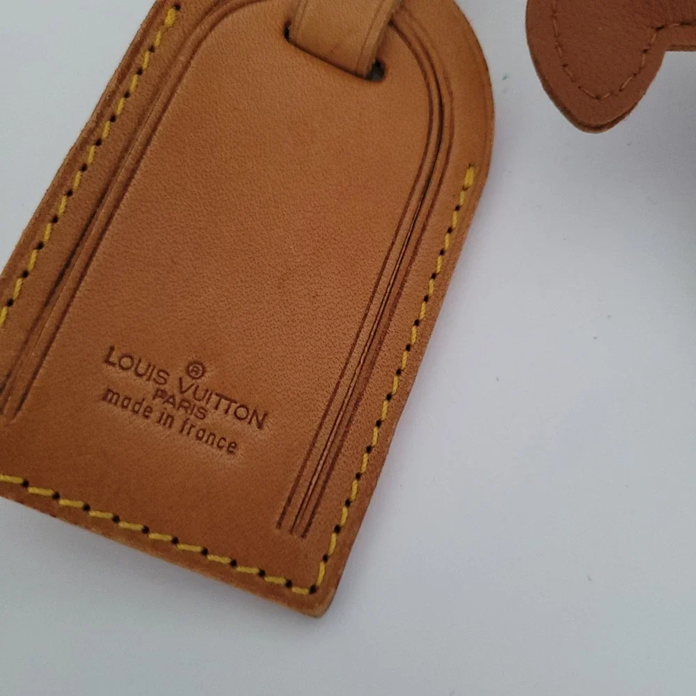 Louis Vuitton Bear Luggage Tag Bag Charm Vachetta Leather Brown Made in France